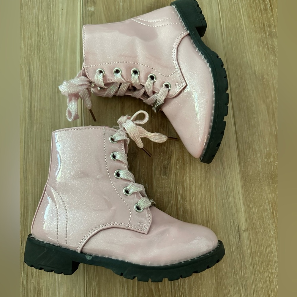 Tahari Pink Combat Boots 9